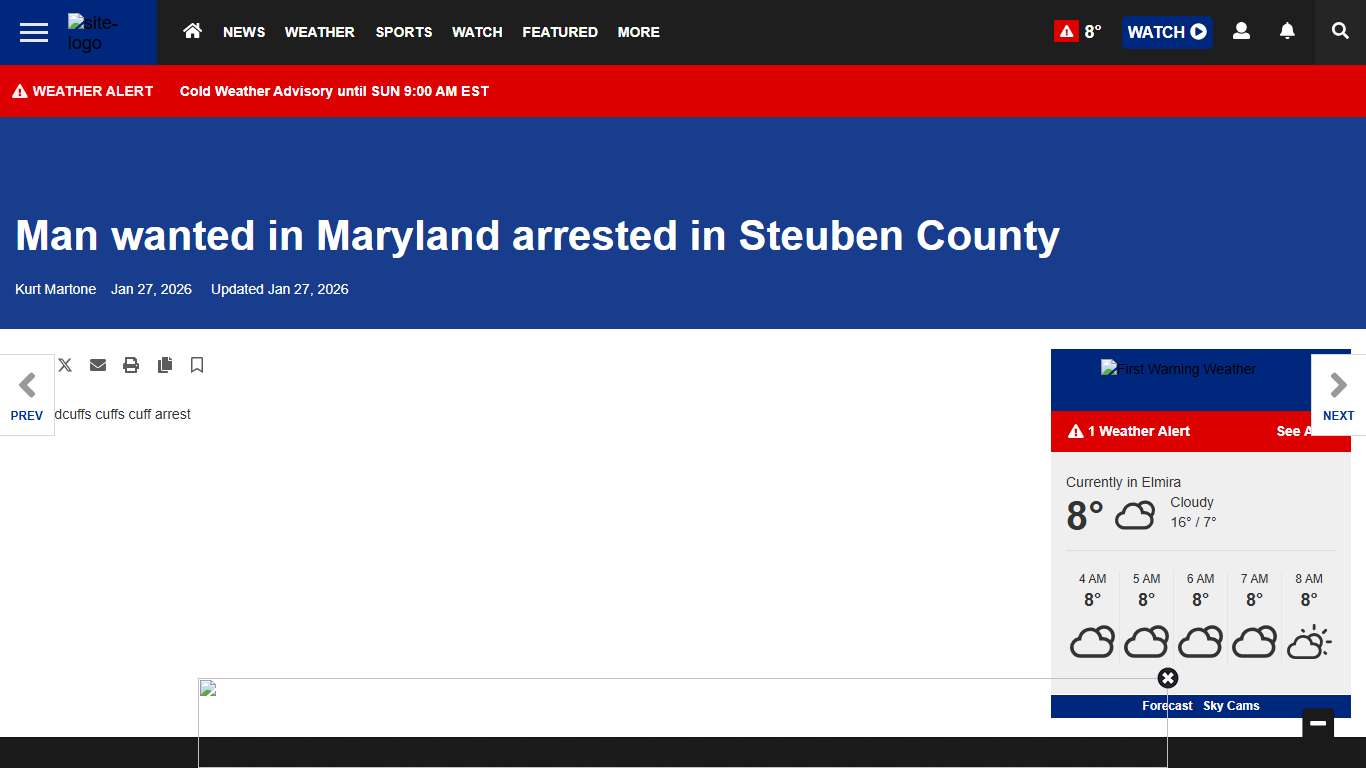 Man wanted in Maryland arrested in Steuben County Local weny.com
